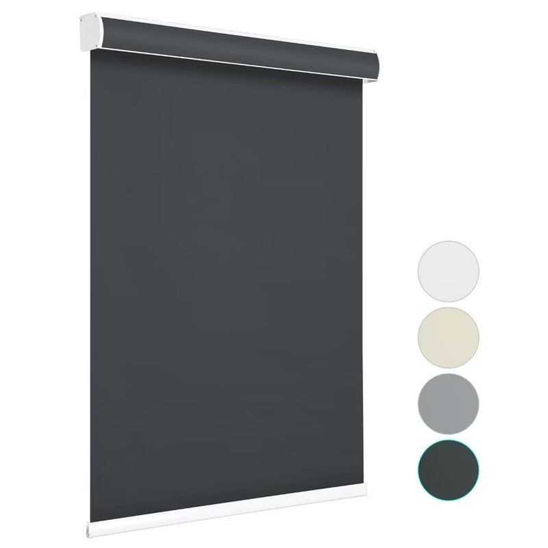Changshade 100 Blackout Roller Shades Cordless Blinds for Windows FreeStop Shades Thermal Insulated Fabric UV Protection Natural Woven Blinds for Home and Office24 W72 HBlack