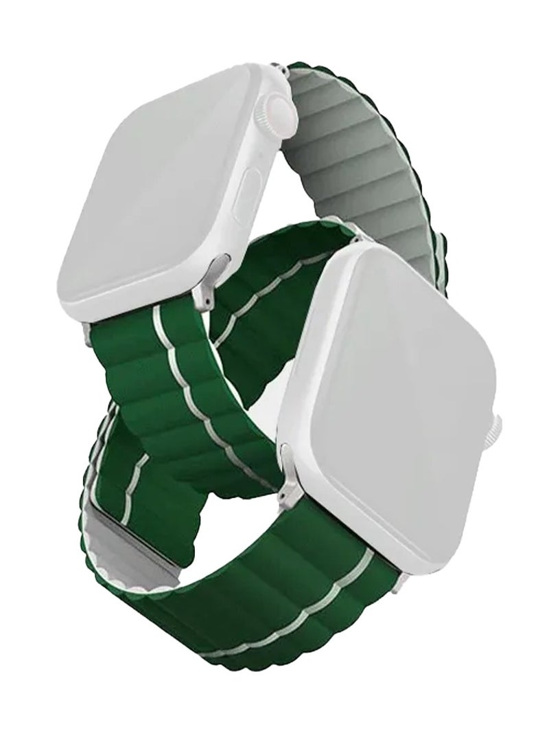 UNIQ Apple Watch Strap 45MM Reversible Magnetic Silicone Straps Green & White - pzsku/ZEDFCA4F94040E6D42644Z/45/_/1719985742/91ca488e-d155-4e48-a56d-d16a9e162d40