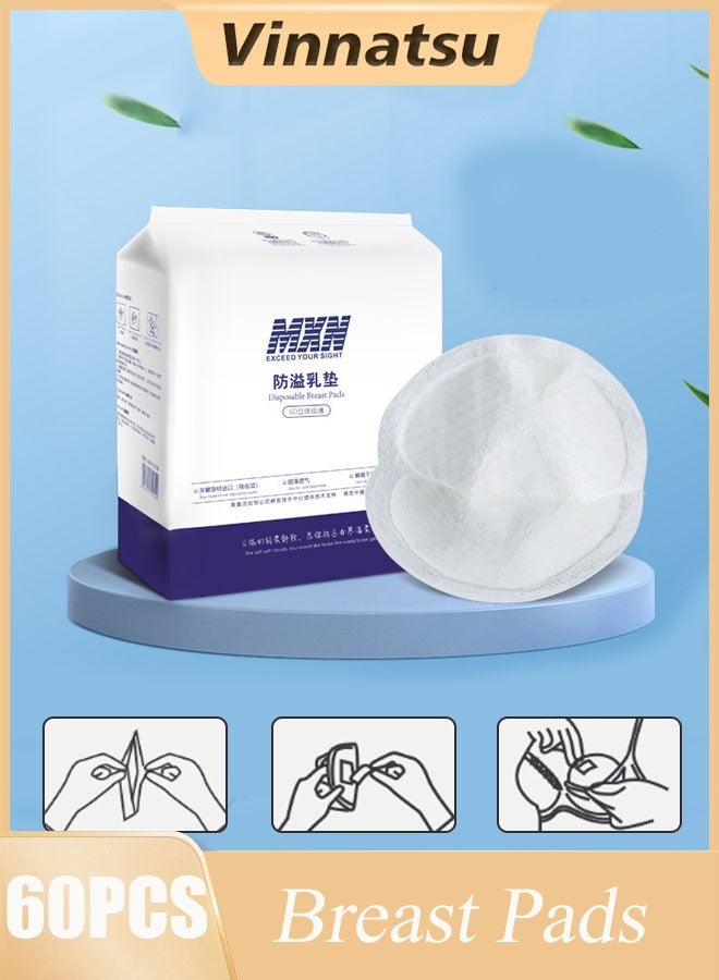 Vinnatsu 60PCS Disposable Breast Pads Super Absorbent Nursing Pad Breastfeeding Essentials Sterilized Individually Packed - Image 1