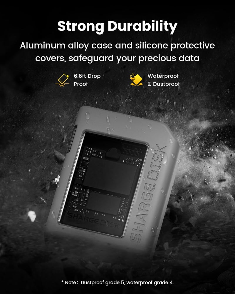 Sharge Disk M.2 NVMe SSD Enclosure with Active Cooling System, 10Gbps USB C 3.2 Gen2, Enclosure NVMe Reader Supports M Keys and Size 2230 SSDs, Gray - Image 5