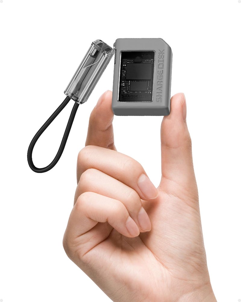 Sharge Disk M.2 NVMe SSD Enclosure with Active Cooling System, 10Gbps USB C 3.2 Gen2, Enclosure NVMe Reader Supports M Keys and Size 2230 SSDs, Gray - Image 1