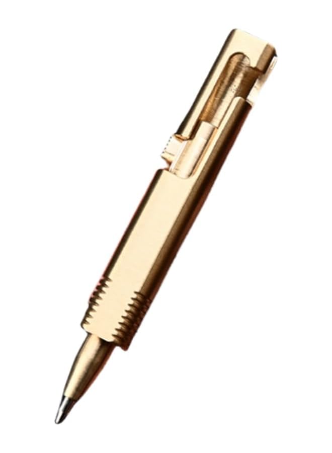 erorex Mini Brass Ballpoint Pen Bolt Action Edc Pen Ideal For Office Writing Signing Traveling Business And Special Gifts Brass  - Image 1