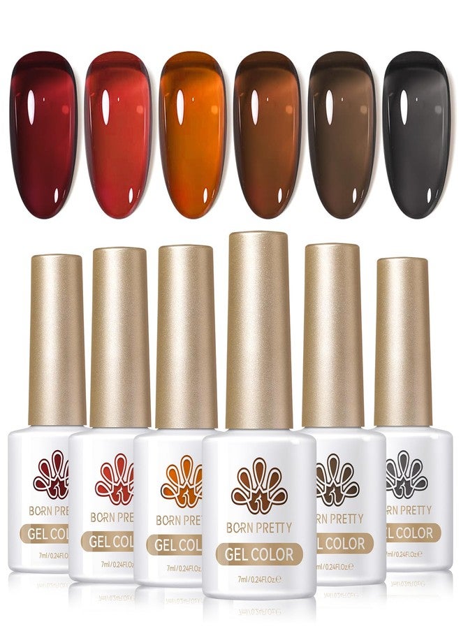 Born Pretty Jelly Gel Polish Fall Winter Brown Orange Burgundy Red Black - Image 1
