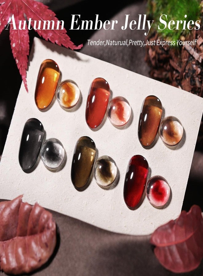 Born Pretty Jelly Gel Polish Fall Winter Brown Orange Burgundy Red Black - Image 5