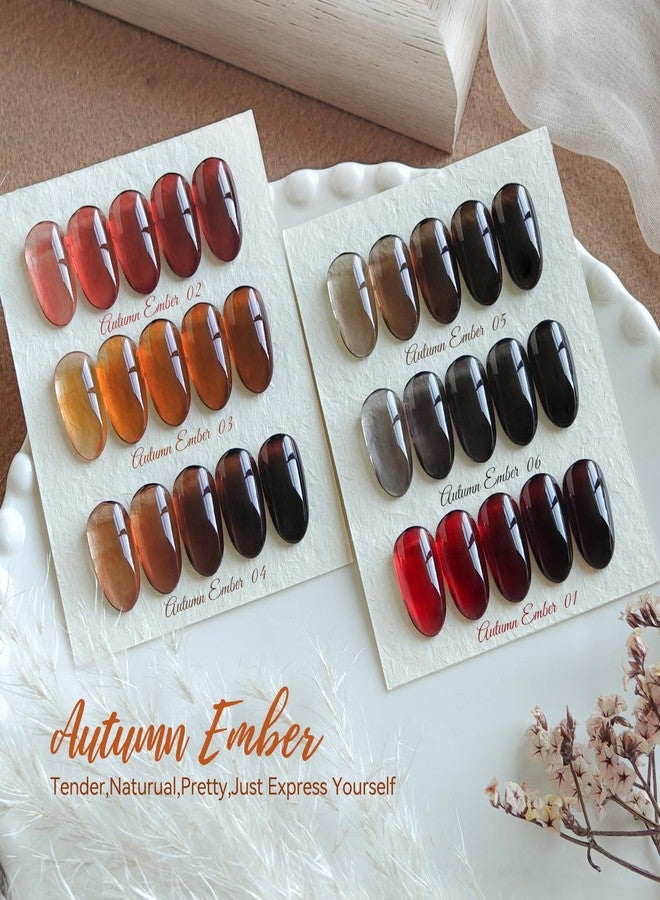 Born Pretty Jelly Gel Polish Fall Winter Brown Orange Burgundy Red Black - Image 2