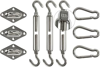 DOEWORKS Sun Shade Sail Kit of Rectangle or Triangle Sails, Heavy Duty Stainless Steel for Outdoor Using - Image 1