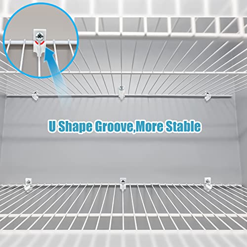 whumsdog 24 Pack White Down Wall Clip Closet Shelves Clips Wire Shelf Loop Clips Plastic Heavy Duty Wire Shelf Brackets Included Clips Screws and Expansion Tubes for Wire Closet Shelving - Image 4