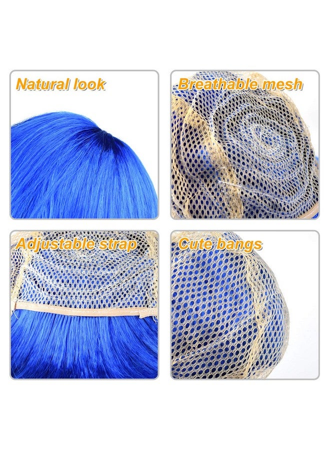 كوكا مجموعة KUUQA المكونة من 16 قطعة من شعر مستعار للحفلات ونظارة شمسية، شعر مستعار قصير نيون مع نظارة شمسية، زي تنكري ملون، شعر مستعار للحفلات اليومية لحفلات توديع العزوبية، هدايا نيون لحفلات الهالوين والديكورات - Image 4