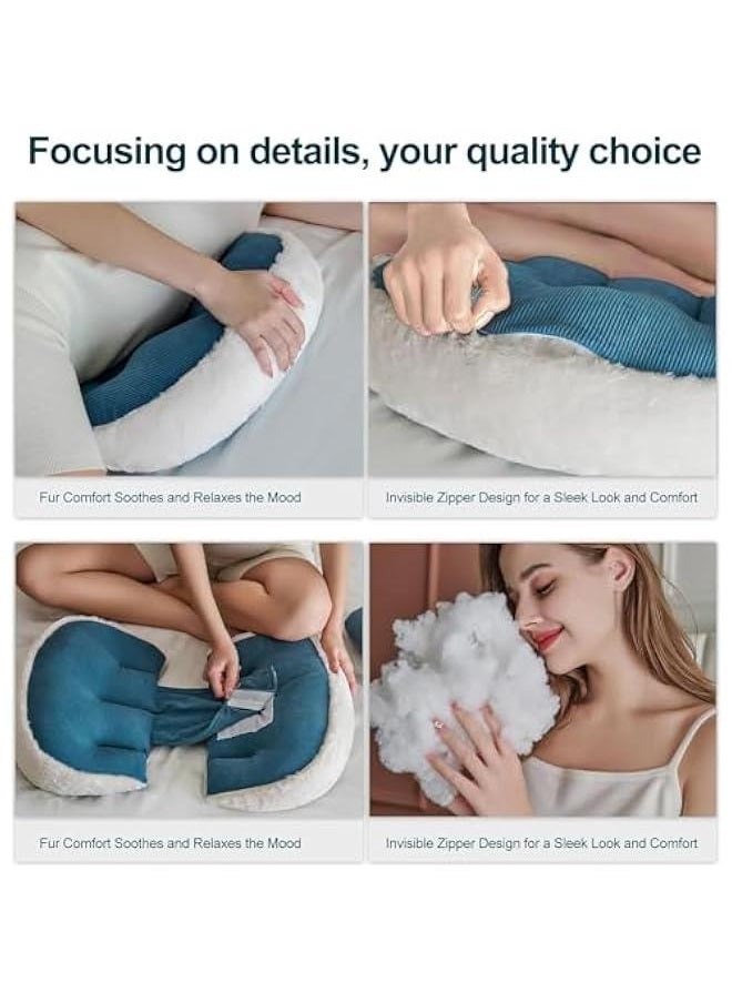 MIXDE Pregnancy Pillow for Sleeping,Comfortable Faux Fur Luxury Maternity Pillow Support for Pregnant Women, Pregnancy Pillows with Laundry Bag, Maternity Pillows for Hip Pain  - Image 5