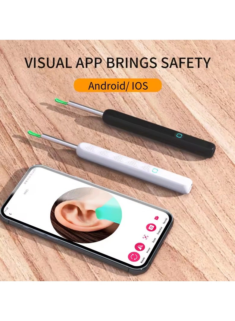 Hicomony Ear Wax Removal Kit,Visible Ear Wax Remover with Camera, Otoscope with Light, Ear Cleaner with 8 Ear Pickers + 6 Ear Scoops, Wireless Ear Wax Remover for iOS, Android Phones  - Image 3