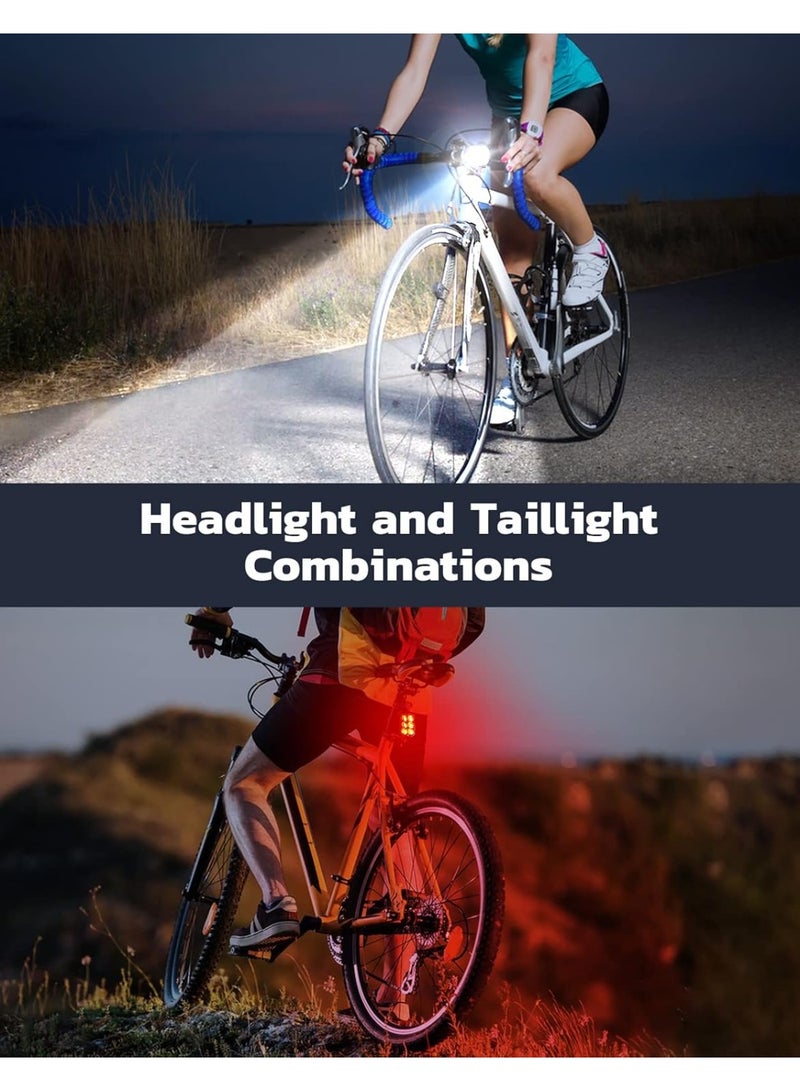 Bike Lights Ultra Slim, USB Rechargeable Bike Lights for Night Riding, Waterproof IP65 Bicycle Light, 4+6 Modes Bike Headlight and Tail Light Set,1.5 Hrs Fast Charging, Easy to Install - Image 3