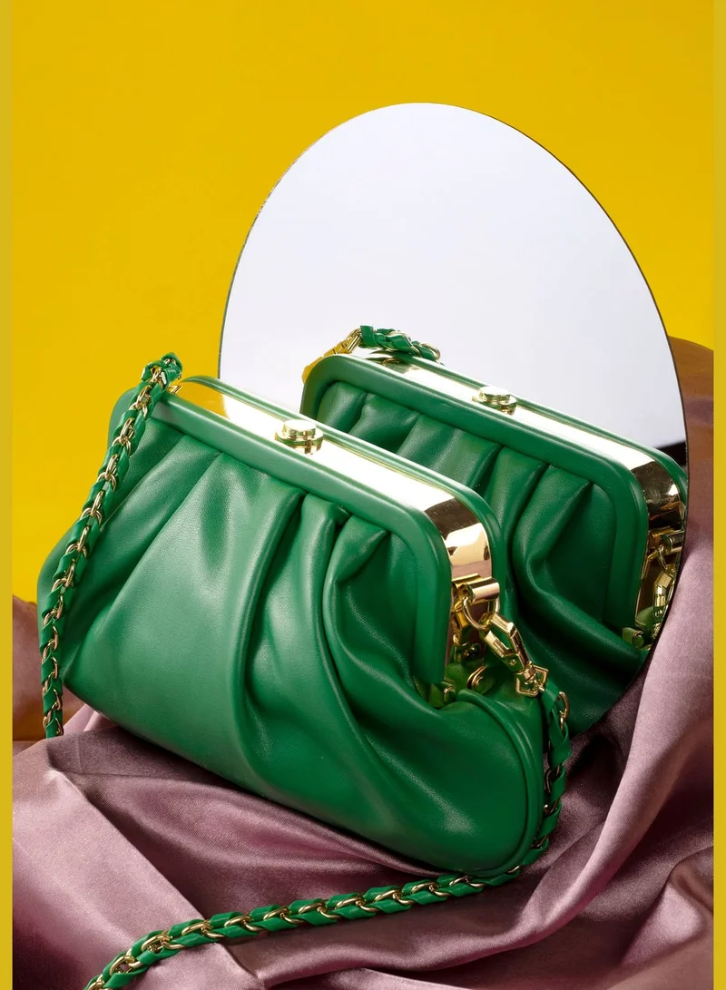 Haute Sauce Solid Push Lock Duffel Bag with Chain Strap