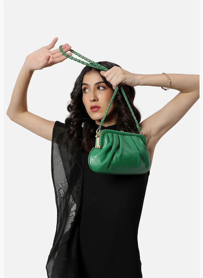 Haute Sauce Solid Push Lock Duffel Bag with Chain Strap