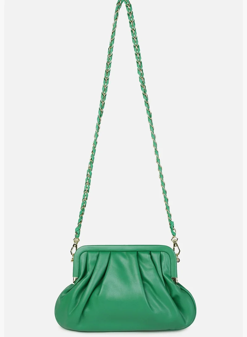 Haute Sauce Solid Push Lock Duffel Bag with Chain Strap
