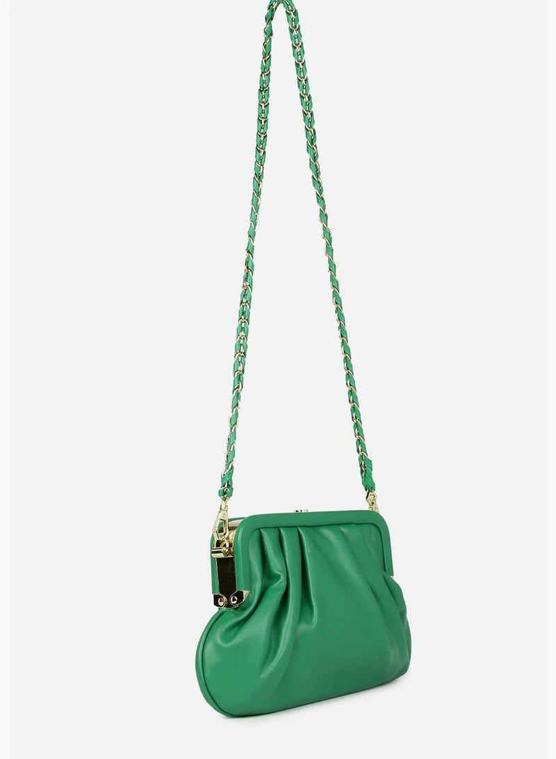 Haute Sauce Solid Push Lock Duffel Bag with Chain Strap
