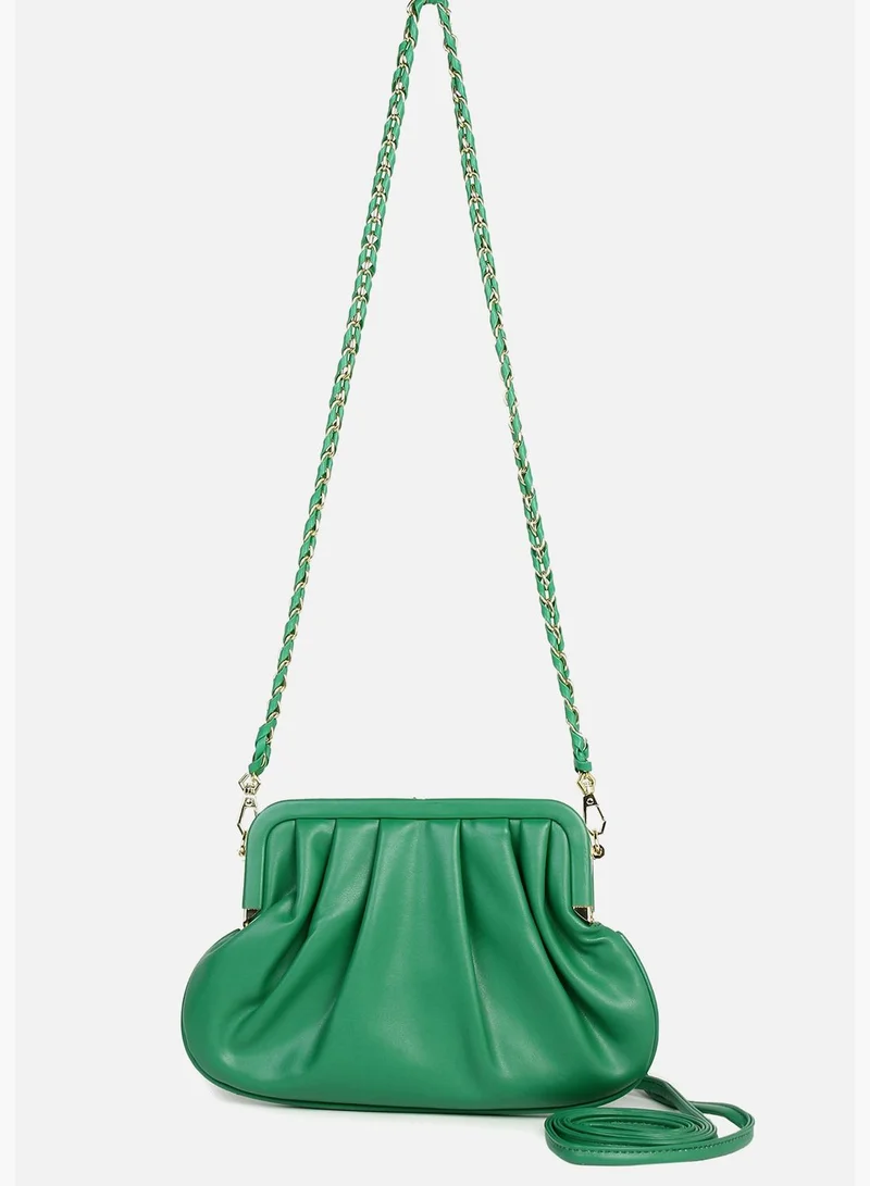 Haute Sauce Solid Push Lock Duffel Bag with Chain Strap
