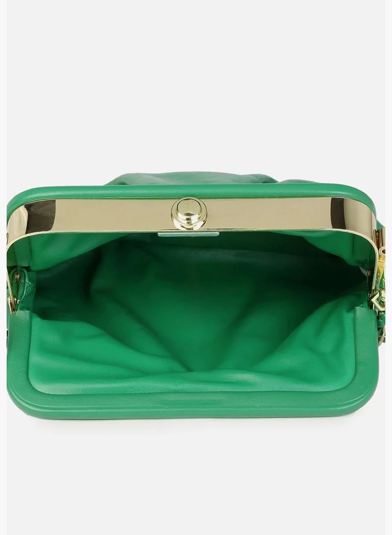 Haute Sauce Solid Push Lock Duffel Bag with Chain Strap