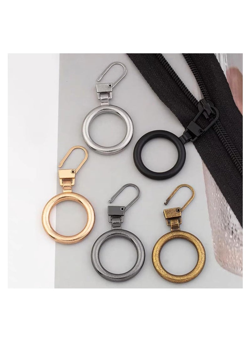 Excefore 20 Pcs Zipper Pull Replacement, Detachable Zip Pulls Metal Zipper Gripper Zip Repair Pull Tab Zipper Pull Replacement Slider Kit for Coat, Jacket, Backpack, Handbags (Round) - Image 3