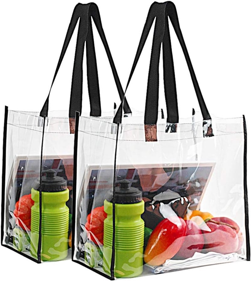 Clearworld 2-Pack Stadium Approved Clear Tote Bag, Stadium Security Travel & Gym Clear Bag, Perfect for Work, School, Sports Games and Concerts,12"X 12"X 6" - Image 1