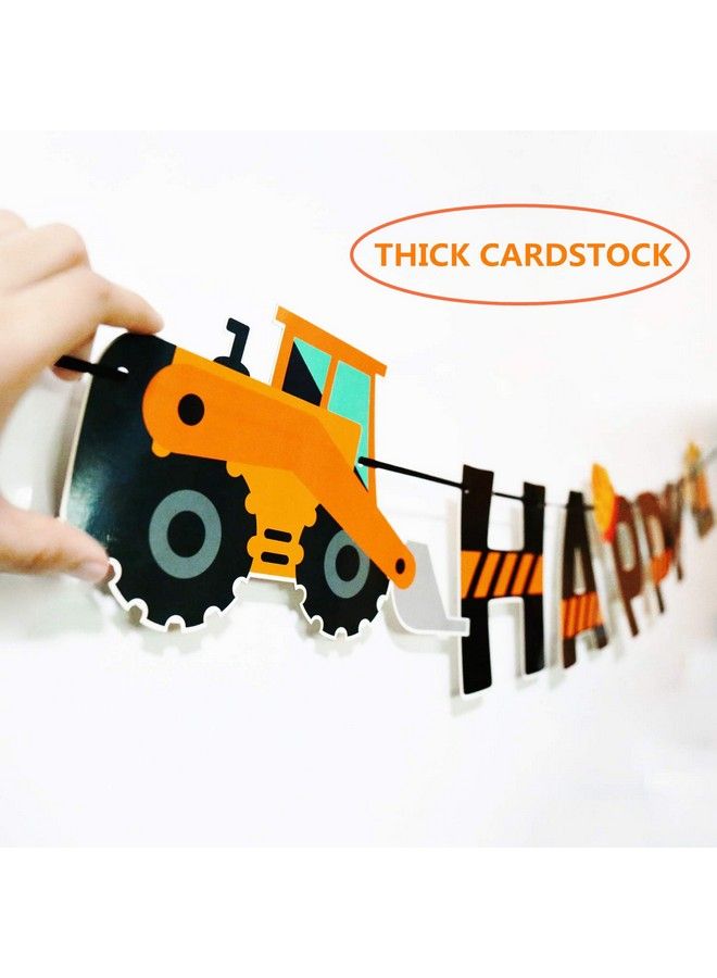 Faisichocalato Construction Birthday Banner Dump Truck Party Decorations Pre Assembled Builder Bulldozer Excavator Tank Truck Garland Supplies - Image 5