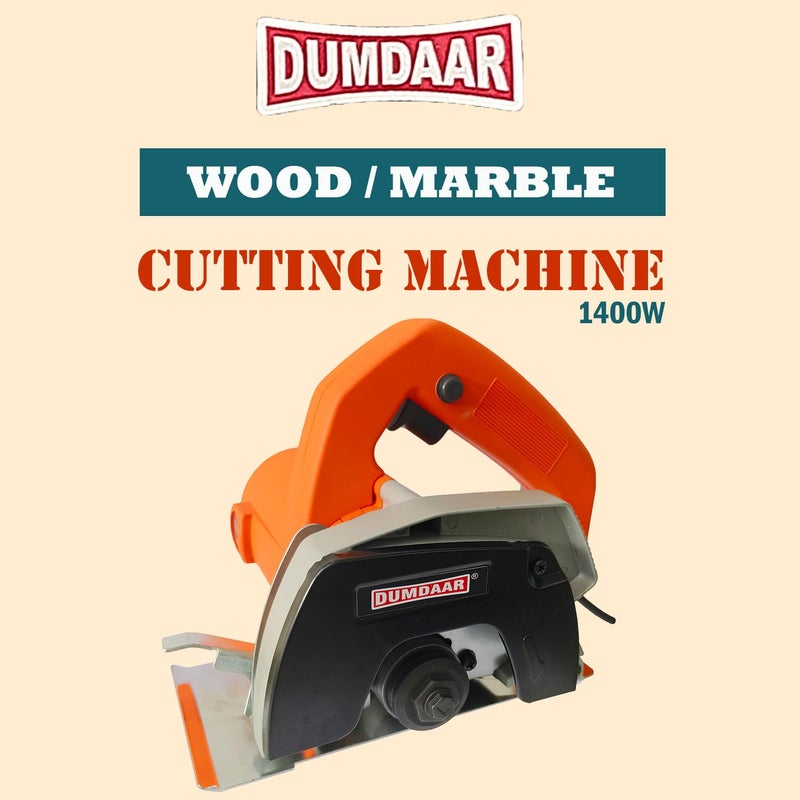 Inditrust Dumdaar Flat Wood/Marble cutting machine 1400W with 1pc Wood Cutting blade set Handheld Tile Cutter 110mm (ORANGE) - Image 2