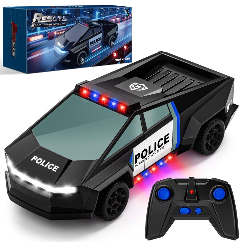 MACALOCA Remote Control Car Toys 120 Police Theme RC Truck with Flashing LED Lights and Loadspace 24 GHz Rechargeable Racing RC Cars Vehicle Toys for Kids Boys Girls 3 5 7 10 Easter Gifts for Kids - Image 3