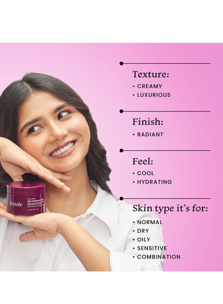 Foxtale De-tan Face Pack, Clay Mask with Lactic Acid, Brazilian Purple Clay for Brightening, Cleans Pores, Removes Blackheads, Men & Women, All Skin Types, 75g - Image 4