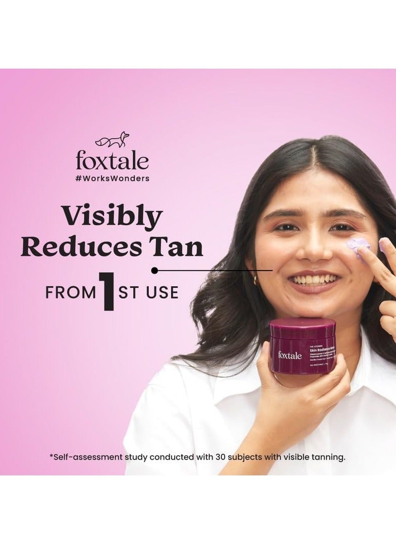 Foxtale De-tan Face Pack, Clay Mask with Lactic Acid, Brazilian Purple Clay for Brightening, Cleans Pores, Removes Blackheads, Men & Women, All Skin Types, 75g - Image 5