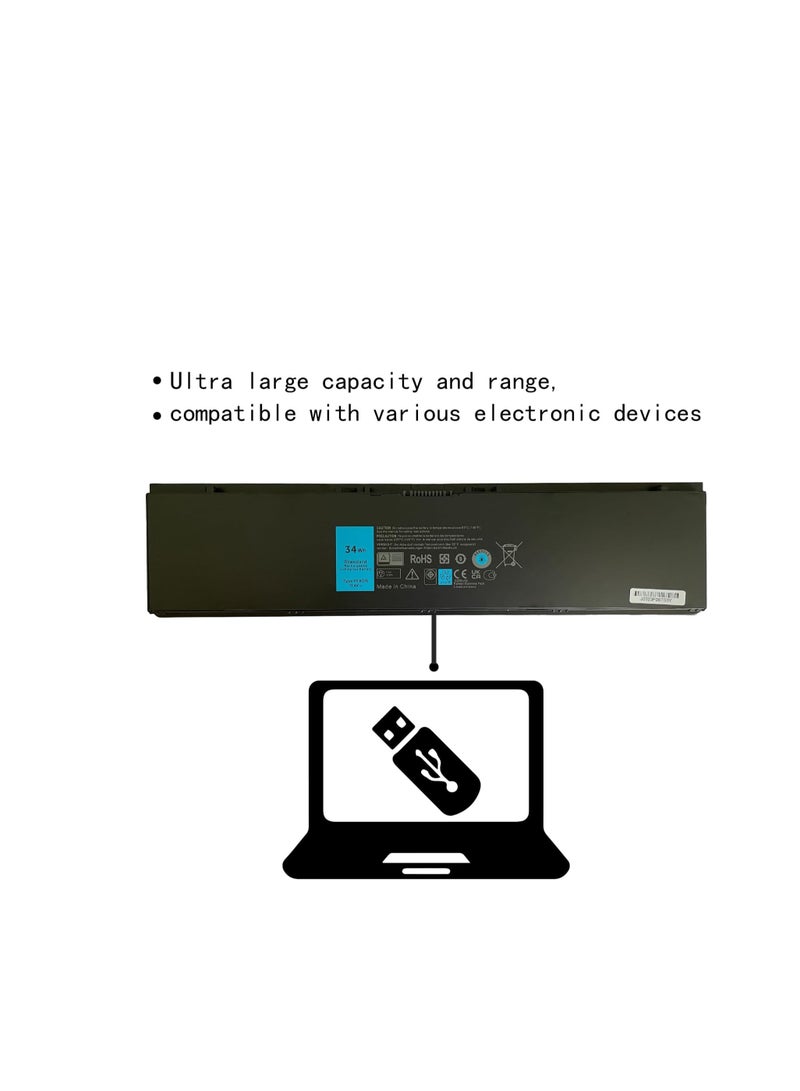 Terabyte 11.1V 34Wh 3 Cells Replacement PFXCR Dell Latitude E7440 T19VW 451-BBFY 451-BBFT 34GKR Ultrbook Rechargeable Battery - Image 3