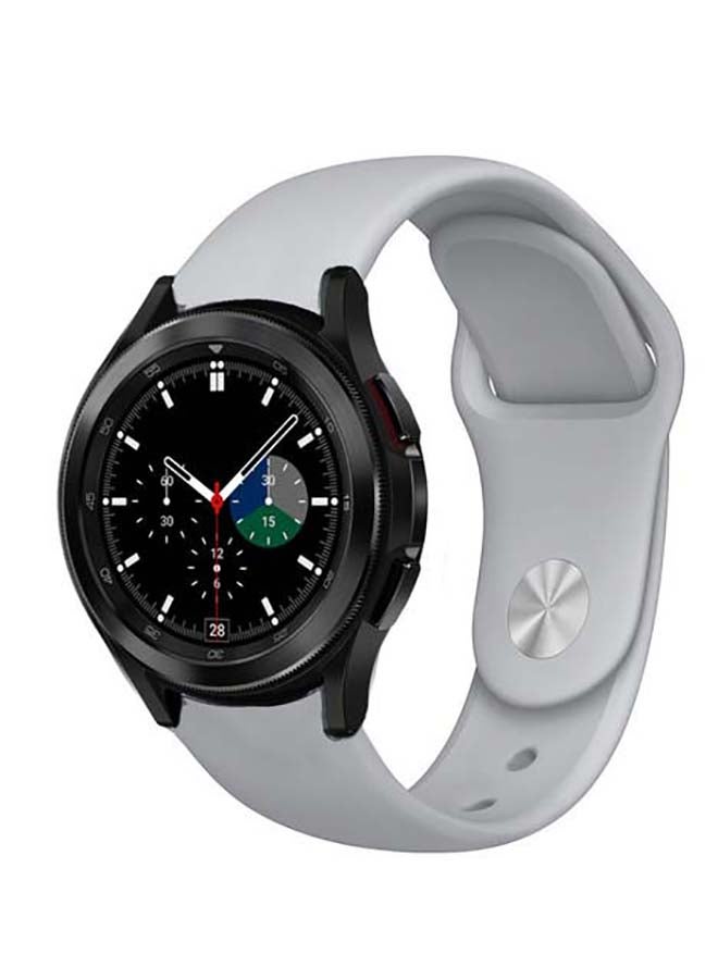 Perfii Solid Silicone Replacement Band for Samsung Galaxy Watch4 42/46mm Grey - Image 2