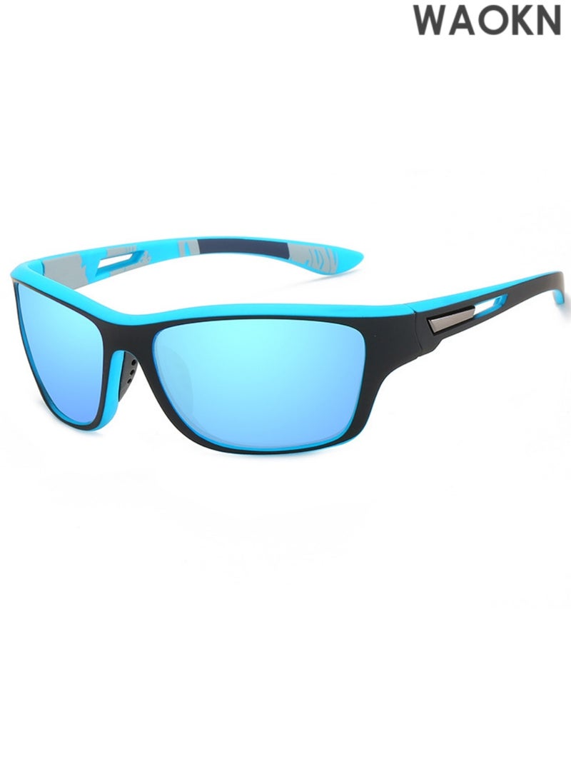 دبليو أيه أو كي أن نظارات شمسية مستقطبة للقيادة الرياضية، نظارات شمسية لركوب الدراجات في الهواء الطلق، نظارات مضادة للأشعة فوق البنفسجية، نظارات واقية من الشمس، نظارات شمسية لركوب الدراجات عالية الجودة، نظارات شمسية جديدة بإطار مربع، طلاء مستقطب عصري. - Image 1