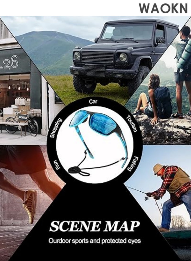 دبليو أيه أو كي أن نظارات شمسية مستقطبة للقيادة الرياضية، نظارات شمسية لركوب الدراجات في الهواء الطلق، نظارات مضادة للأشعة فوق البنفسجية، نظارات واقية من الشمس، نظارات شمسية لركوب الدراجات عالية الجودة، نظارات شمسية جديدة بإطار مربع، طلاء مستقطب عصري. - Image 4