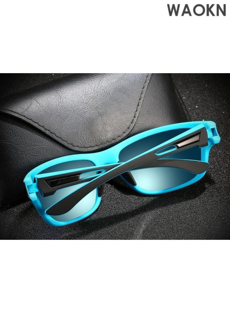 دبليو أيه أو كي أن نظارات شمسية مستقطبة للقيادة الرياضية، نظارات شمسية لركوب الدراجات في الهواء الطلق، نظارات مضادة للأشعة فوق البنفسجية، نظارات واقية من الشمس، نظارات شمسية لركوب الدراجات عالية الجودة، نظارات شمسية جديدة بإطار مربع، طلاء مستقطب عصري. - Image 3