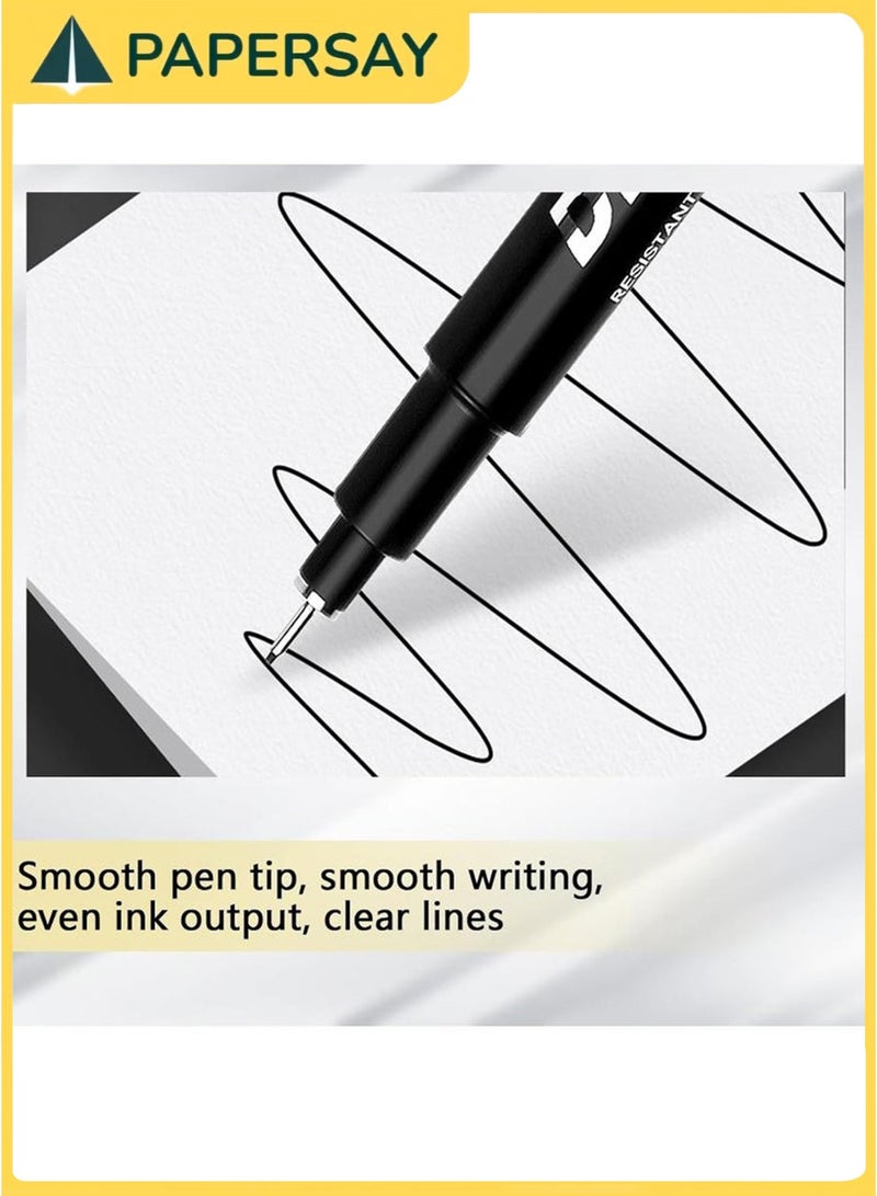 PAPERSAY 12 Pcs Black Drawing Art Pens, Drawing Pens Micro Fineliner Pens, Fine Tip Manga Markers for Artist Sketch Technical - Image 5