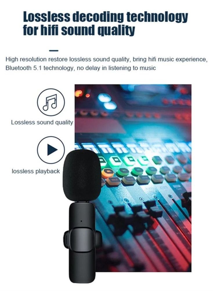 BSNL - K35 Wireless Collar Dual-Microphones For 3.5mm AUX Devices Camera Speaker Mobile Phone Recording Clip-On Lapel Lavalier Mic - Image 1