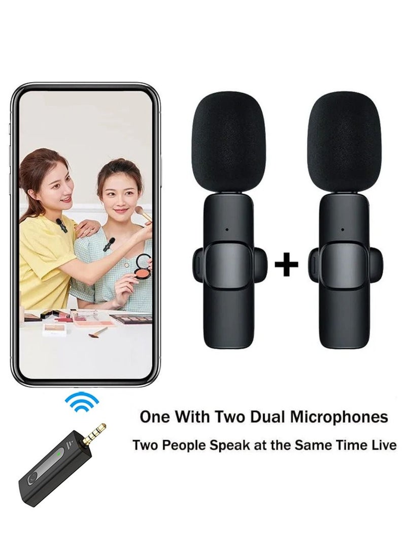 BSNL - K35 Wireless Collar Dual-Microphones For 3.5mm AUX Devices Camera Speaker Mobile Phone Recording Clip-On Lapel Lavalier Mic - Image 1