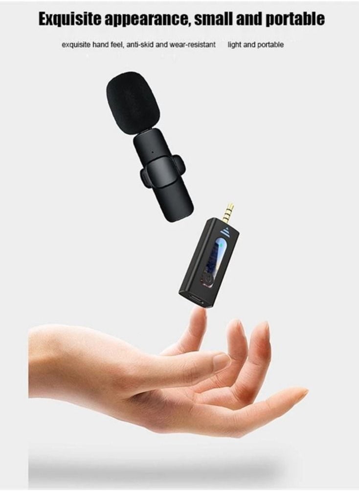 BSNL - K35 Wireless Collar Dual-Microphones For 3.5mm AUX Devices Camera Speaker Mobile Phone Recording Clip-On Lapel Lavalier Mic - Image 1