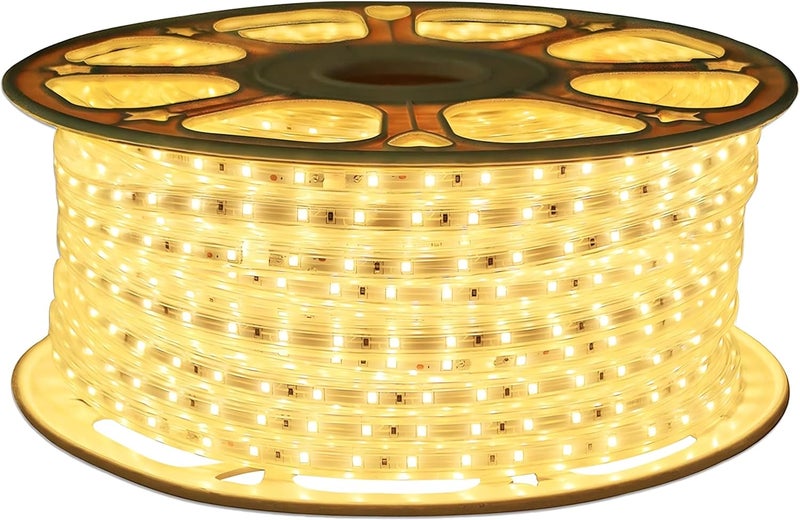 لفة ضوء شريط LED بطول 50 متر - ضوء حبل مرن بخط واحد للاستخدام الداخلي والخارجي - أبيض دافئ - Image 1