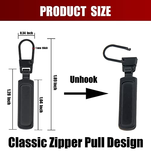 SINCCO 6 Pcs Zipper Pull Replacement, Universal Zipper Pull Tab Fixer Metal Zipper Head Handle Mend Repair Kit for Jacket Purse Backpack Luggage Boot, Multicolor - Image 2