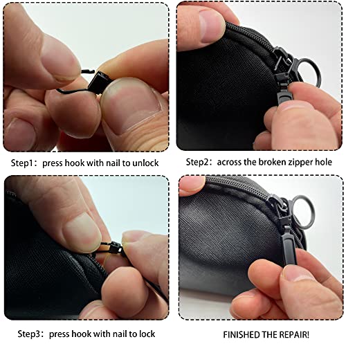 SINCCO 6 Pcs Zipper Pull Replacement, Universal Zipper Pull Tab Fixer Metal Zipper Head Handle Mend Repair Kit for Jacket Purse Backpack Luggage Boot, Multicolor - Image 4