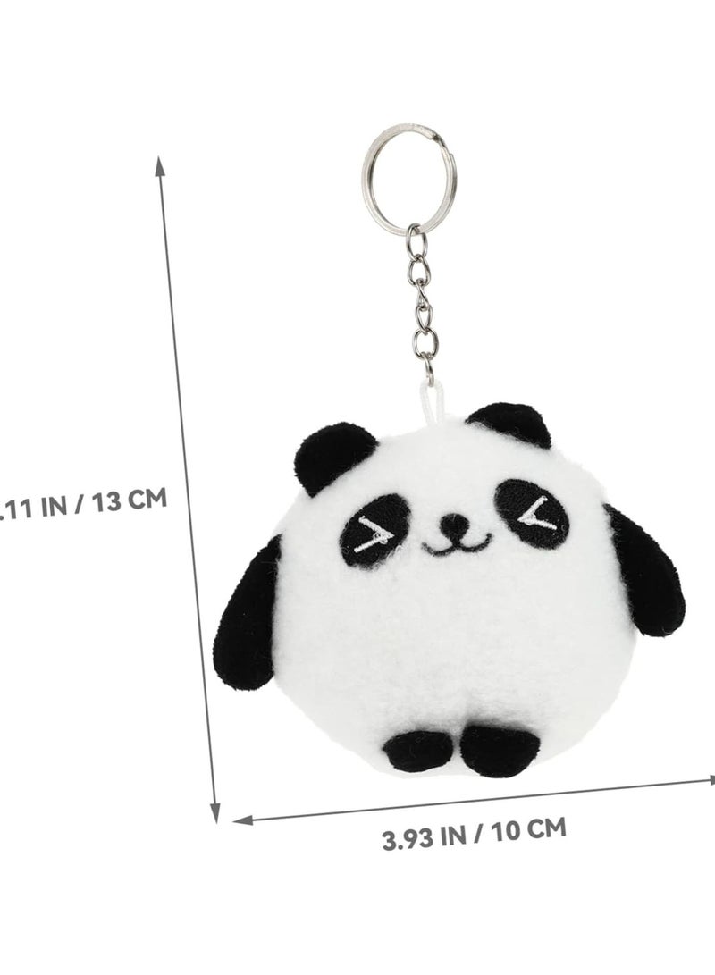 GGOOT 2pcs Panda Key Ring Keychain for Keys Wallet Key Chain Animals for Kids Animal Key Pendant Soft Keychain Fluffy Animal Keychain Panda Keychains Plush Panda Keychains Bag Key Chains Black White  - Image 3