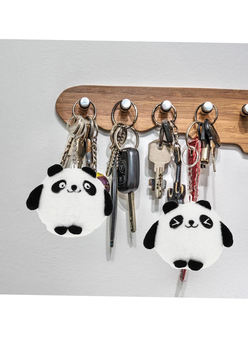 GGOOT 2pcs Panda Key Ring Keychain for Keys Wallet Key Chain Animals for Kids Animal Key Pendant Soft Keychain Fluffy Animal Keychain Panda Keychains Plush Panda Keychains Bag Key Chains Black White  - Image 5