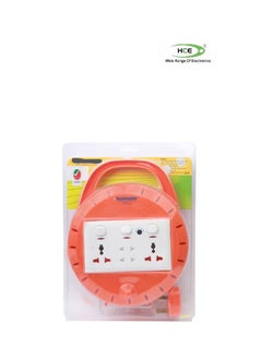 HCE 4 Way Extension Socket Reel Orange 10meter 