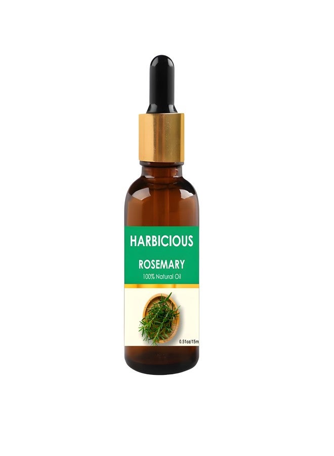 Harbicious Rosemary Essential Oil for Hair Growth, Hair Fall Control, Hair Nourishment & Strengthens, Skin Care/ 100% Natural and Pure Oil - Rosemary Essential Oil (15ml) - Image 2
