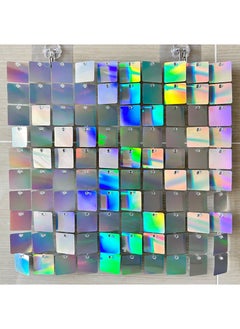 Arabest 1 x 5 pcs Square Sequin Wall Panel Gatesby Wedding Decor Symphony silver jx-1244 