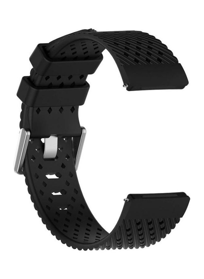 NIBEMINENT Breathable Fashion Silicone Strap For Fitbit Versa / 2 Lite 23cm Black - Image 3