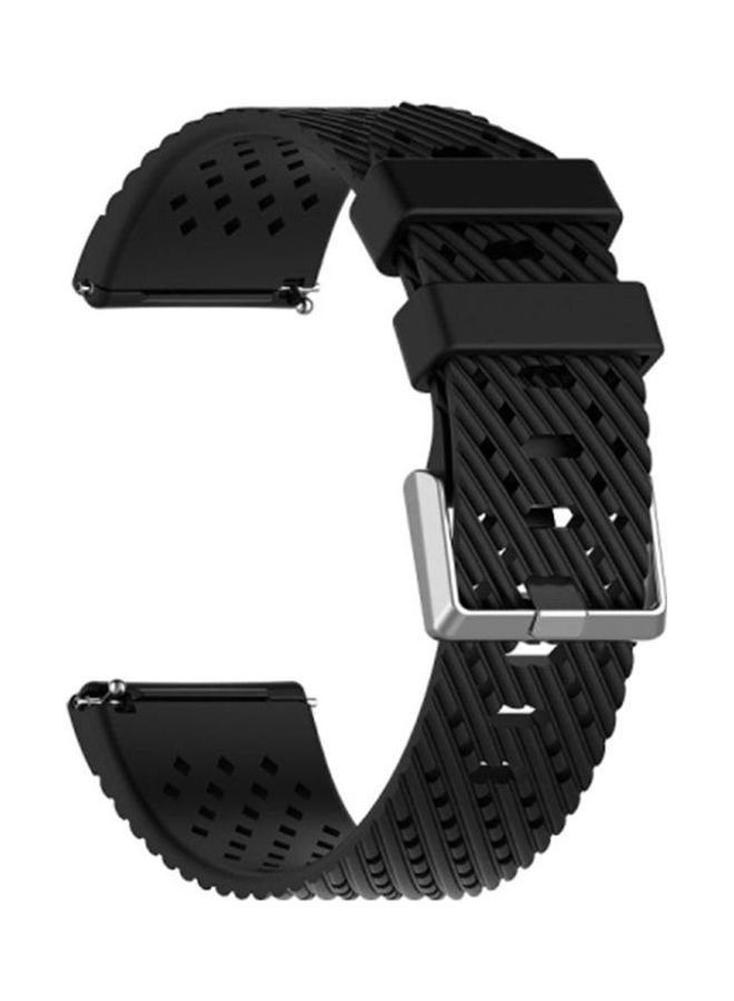 NIBEMINENT Breathable Fashion Silicone Strap For Fitbit Versa / 2 Lite 23cm Black - Image 1