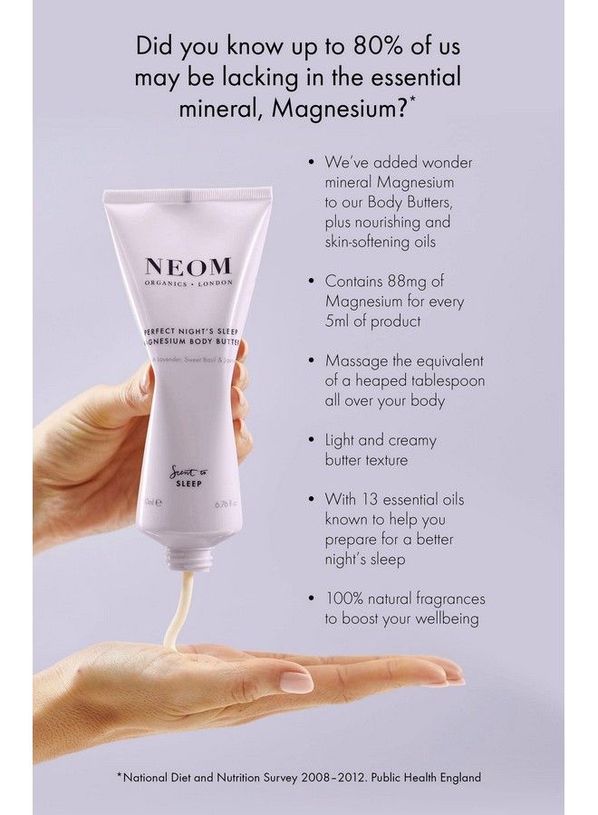 NEOM زبدة الجسم بالمغنيسيوم 200 مل؛ لافندر وياسمين؛ كريم مرطب مع زيوت أساسية؛ يغذي وينعم؛ زهور ومهدئ - Image 3