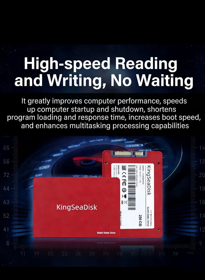 قرص صلب داخلي KingSeaDisk بسعة 256 جيجابايت SSD مقاس 2.5 بوصة SATA III سرعة عالية لترقية الكمبيوتر/اللابتوب - Image 4