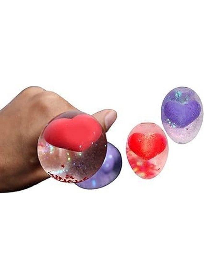 BOXO Squeeze Pinch Funny Squishy Toys for Kids and Adults | Cartoon Shape Soft Stretchy Squishy Toys for Kids Return Gift (Set of 2, Heart Eggs) - Image 1